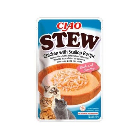 Inaba CIAO Stew Cat Kapsička Kura s hrebenatkou 1 ks 40 g